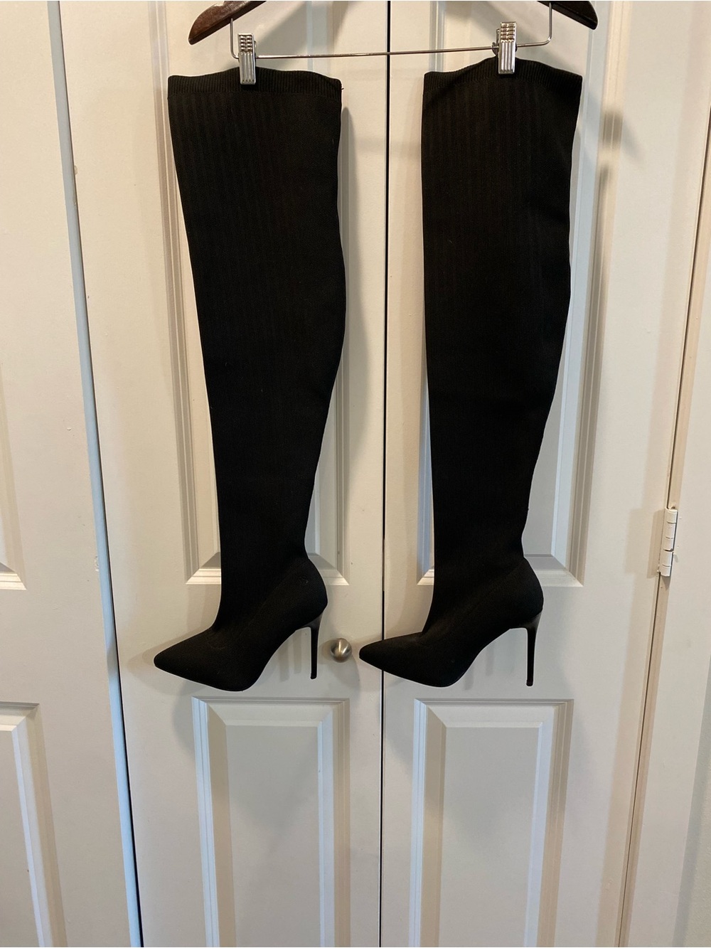 Black Thigh High Stiletto Boot